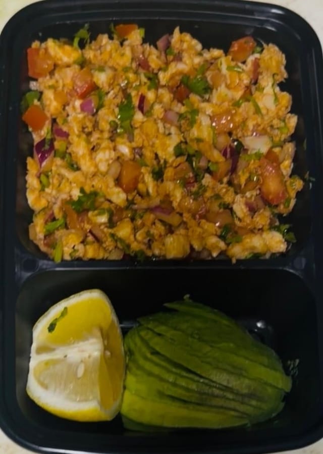 Spicy Tostada Fish Ceviche.