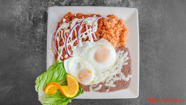 Chilaquiles Rojos Plate.